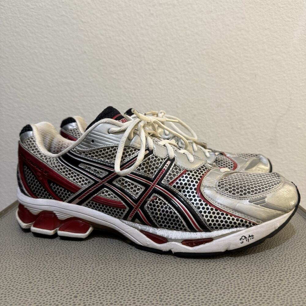 Vtg Asics GEL Kayano 15 Shoes Mens Size 13 Silver Red Running Sneakers